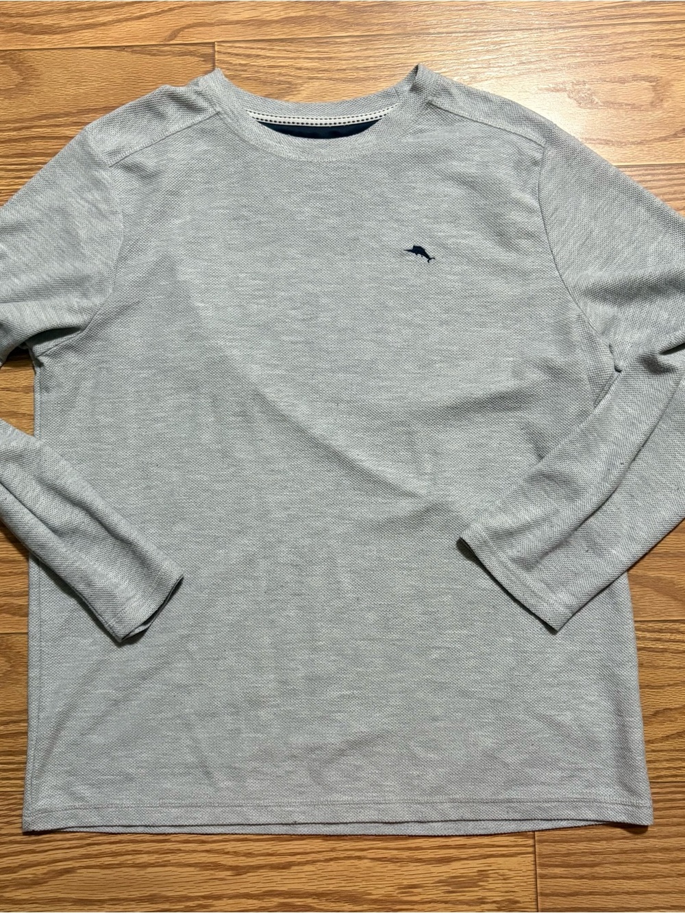 Tommy Bahama Gray Logo Marlin Thermal Knit Crewneck Sweater Men’s Large